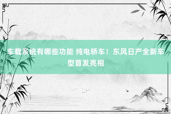 车载系统有哪些功能 纯电轿车！东风日产全新车型首发亮相