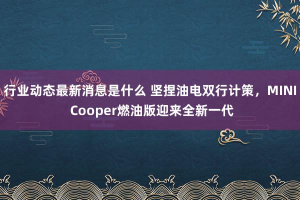 行业动态最新消息是什么 坚捏油电双行计策，MINI Cooper燃油版迎来全新一代