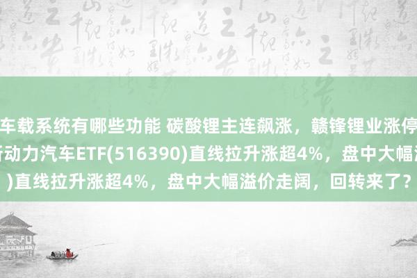 车载系统有哪些功能 碳酸锂主连飙涨，赣锋锂业涨停、宁德期间涨3%，新动力汽车ETF(516390)直线拉升涨超4%，盘中大幅溢价走阔，回转来了？