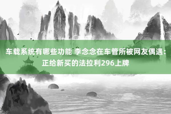 车载系统有哪些功能 李念念在车管所被网友偶遇：正给新买的法拉利296上牌