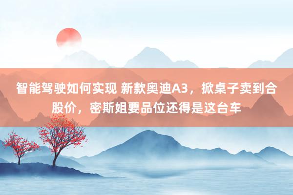 智能驾驶如何实现 新款奥迪A3，掀桌子卖到合股价，密斯姐要品位还得是这台车