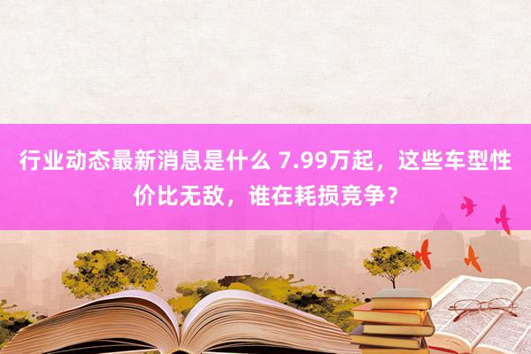 行业动态最新消息是什么 7.99万起，这些车型性价比无敌，谁在耗损竞争？