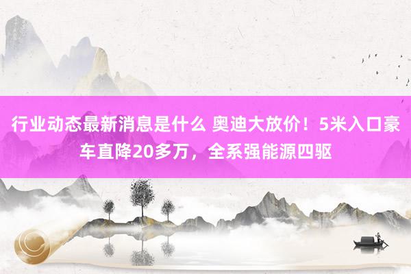 行业动态最新消息是什么 奥迪大放价！5米入口豪车直降20多万，全系强能源四驱