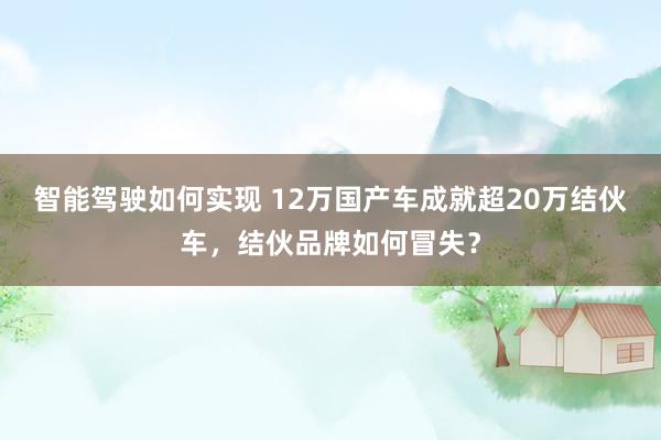 智能驾驶如何实现 12万国产车成就超20万结伙车，结伙品牌如何冒失？