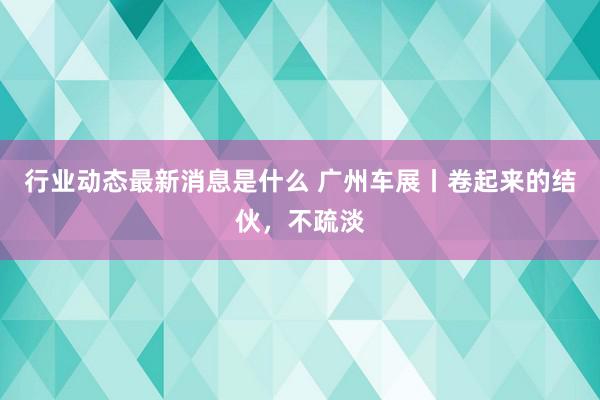 行业动态最新消息是什么 广州车展丨卷起来的结伙，不疏淡