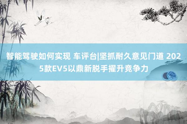 智能驾驶如何实现 车评台|坚抓耐久意见门道 2025款EV5以鼎新脱手擢升竞争力