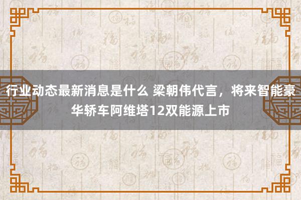 行业动态最新消息是什么 梁朝伟代言，将来智能豪华轿车阿维塔12双能源上市