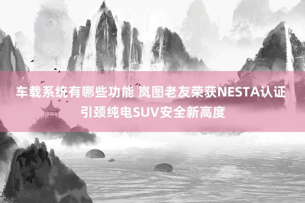 车载系统有哪些功能 岚图老友荣获NESTA认证 引颈纯电SUV安全新高度