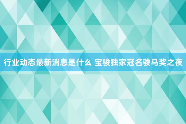 行业动态最新消息是什么 宝骏独家冠名骏马奖之夜