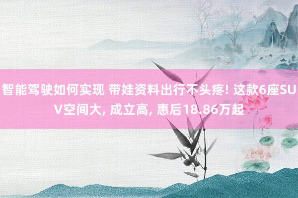 智能驾驶如何实现 带娃资料出行不头疼! 这款6座SUV空间大, 成立高, 惠后18.86万起