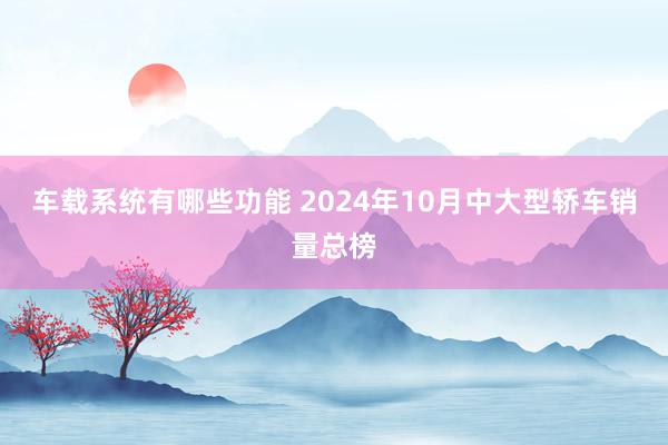 车载系统有哪些功能 2024年10月中大型轿车销量总榜