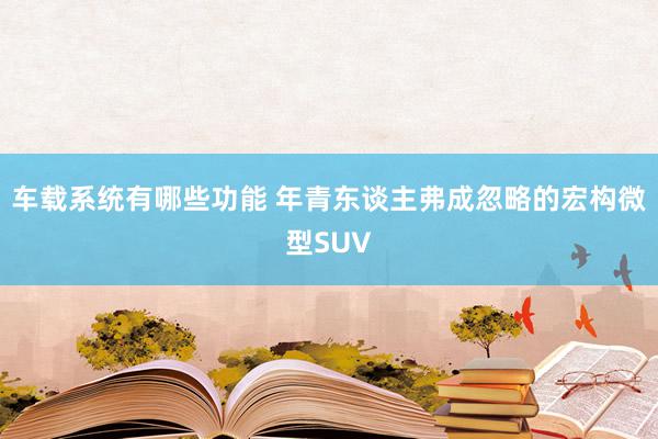 车载系统有哪些功能 年青东谈主弗成忽略的宏构微型SUV