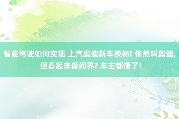 智能驾驶如何实现 上汽奥迪新车换标! 依然叫奥迪, 但看起来像问界? 车主都懵了!