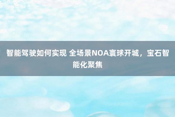 智能驾驶如何实现 全场景NOA寰球开城，宝石智能化聚焦